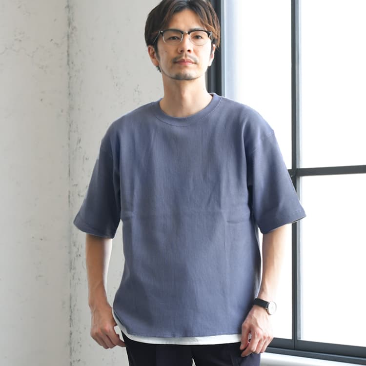 快適ワッフル素材 半袖Tシャツ